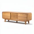 Houten tv-meubel met laden en deur in naturel afwerking 150 x 40 x 55cm