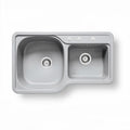 Dubbel spoelbak met afvoer van keramiek 80 x 45 x 20cm wit