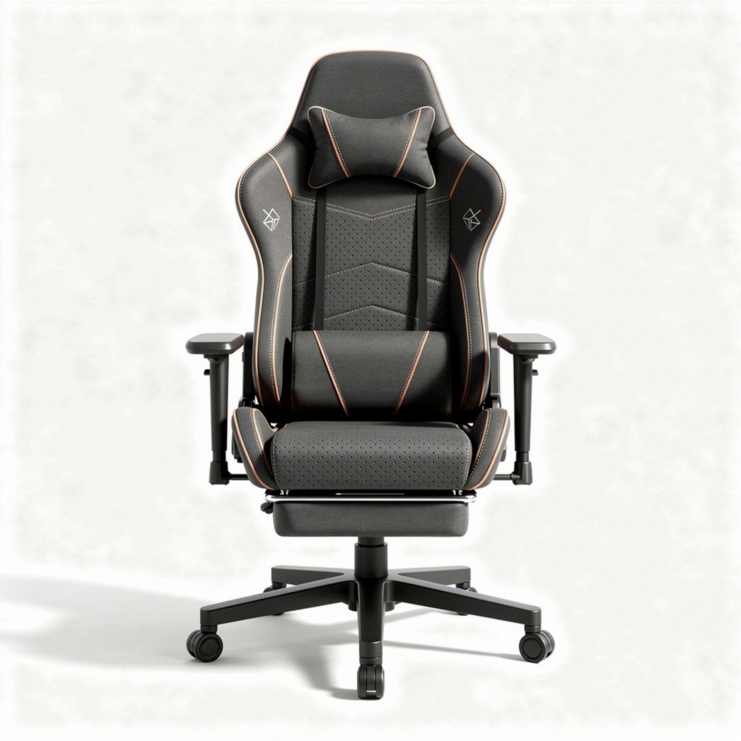 Gamingstoel met verstelbare rugleuning en hoofdkussen zwart oranje 50 x 50 x 120cm