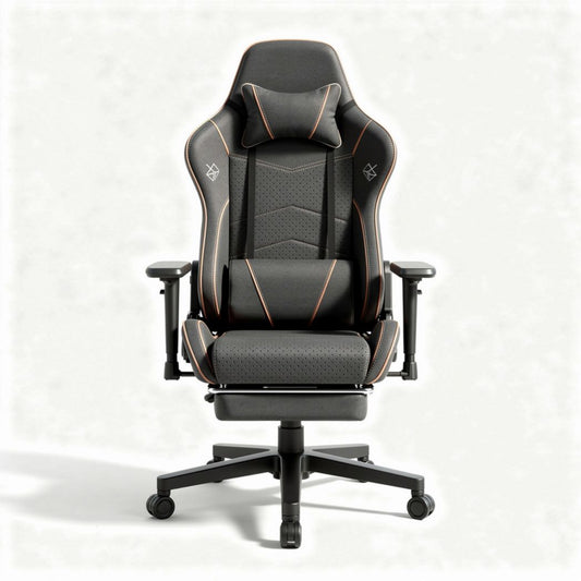Gamingstoel met verstelbare rugleuning en hoofdkussen zwart oranje 50 x 50 x 120cm
