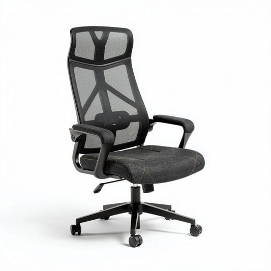 Ergonomische bureaustoel met mesh rugleuning en stoffering 65 x 65 x 120cm