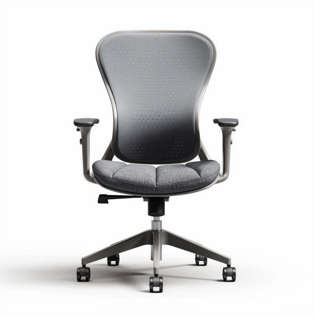 Ergonomische bureaustoel met mesh rugleuning en grijze bekleding 60 x 60 x 90cm