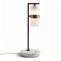 Tafellamp van marmer met glazendecoratie en metalen accenten 25 x 25 x 50cm
