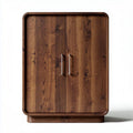 Houten kast met dubbele deuren in walnootafwerking 100 x 70 x 45cm